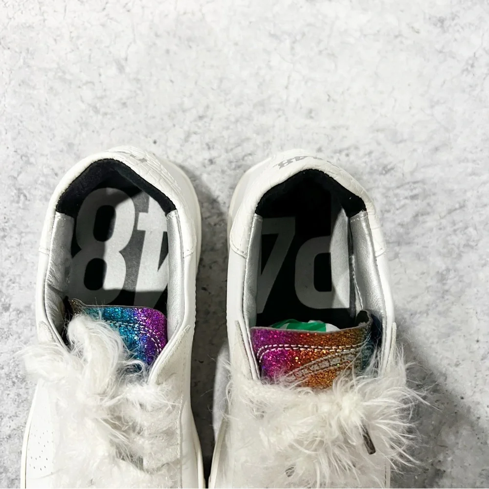 P448 Thea Rainbow Sneakers White Leather Size 39